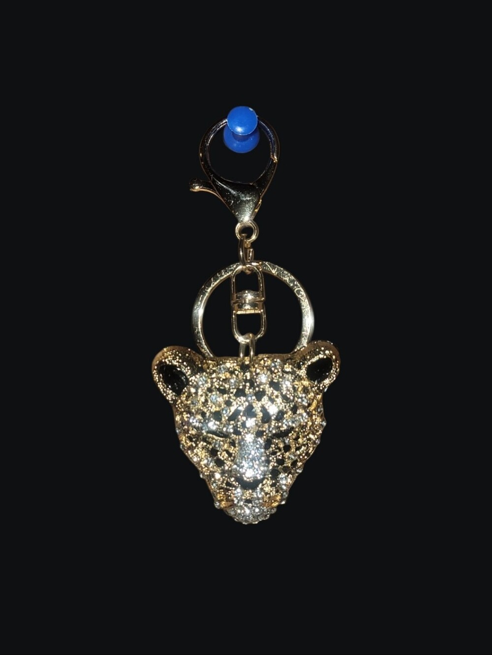Gold Leopard Head Pendant Keychain - Women's Jewelry